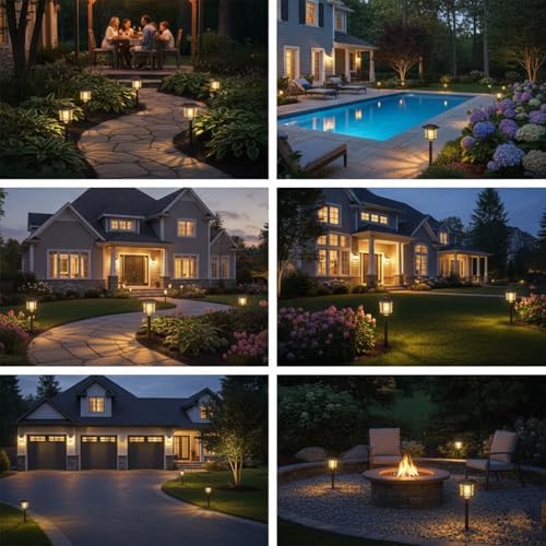 XMCOSY+ Solar Pathway Lights Outdoor 4 Pack, Warm White Solar Garden Lights - Image 3