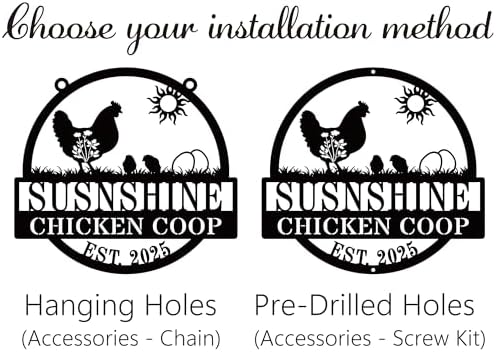 Custom Name Chicken Coop Metal Decor,Personalized Metal Fluffy Butt Hut Sign - | Funny Outdoor Backyard Poultry House Wall Art | Unique Birthday Gift for Farm Animal Lovers - Image 2