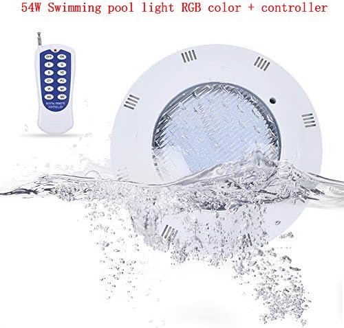 LOYALHEARTDY 12V 54W Color Changing Led Pool Light, 11.6 inch Submersible Led Light Underwater Pool Lights with Remote Controller Pond Light Swimming Pool Lights for Inground Pool IP68 Waterproof - Image 4