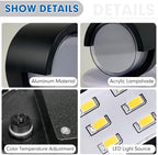 Aiwewin 1 Pack Outdoor Wall Sconces, 6 Inch Modern Round LED Exterior Light Fixtures, 1200LM 3CCT Selectable (3000K/4000K/6000K), IP65 Waterproof Black Aluminum Porch Lights for Garage, House, Garden - Image 5