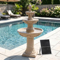 Outdoor Solar Water Fountain,3-Tier Italian Garden Waterfall Fountain by MAIBH-MAIntainBrilliantHouse
