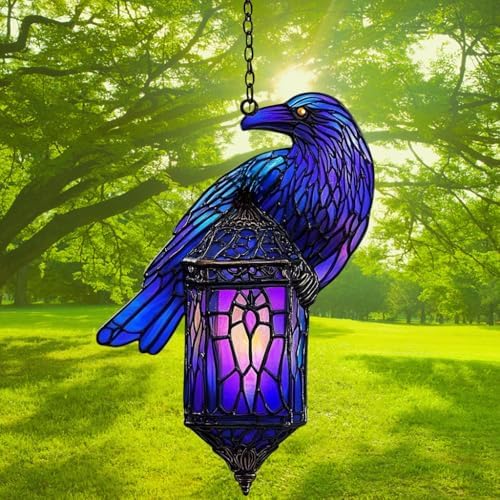 Gothic Halloween Raven Autumn Acrylic Suncatcher - Image 3
