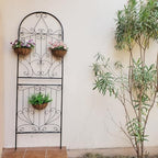 Metal Trellis 82.7" H x 26.7" W Powder-Coated Black Attractive Plant Support Garden Trellis Stylish Garden Addition Lattice Outdoor Yard Décor Roses Vine Ivy Clematis Trellises Black 1 Pack - Image 4