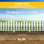 ULIOK 30 Panels Garden Fence Animal Barrier, Animal Barrier Fences No Dig Fence, 42.5ft(L) x 13in(H) Dog Fencing Rabbit Fences, 1.5in Spike Spacing Rustproof Metal Fences Border for Outdoor Yard - Image 5