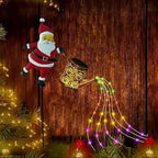 Christmas Solar Kettle Lights Garden Lawn Decorative Lights, 2026 New Hanging Metal Solar Santa Claus Watering Can with LED Light (Warm) - Image 7