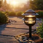 Generation Lighting Hardwired 120V Outdoor Pagoda Path Light, Black - Image 4