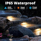 GKOLED 8 Pack 6.8 Inches LED Hardscape Lights, Low Voltage Retaining Wall Light Waterproof, 12V AC/DC Landscape Lighting, 1.5W 2700K, Classic Step Lights Outdoor, Die-cast Aluminum Housing - Image 4