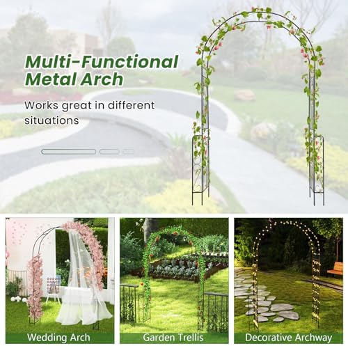 Giantex Garden Arch Trellis, 7.9 FT Metal Wedding Arbor for Ceremony - Image 6