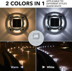 AGPTEK Solar Driveway Lights Outdoor 8 Pack, 2 Color Modes LED Deck Dock - Image 2