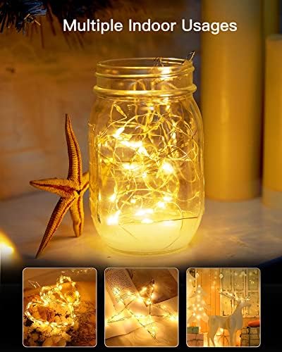 Solar String Lights, 4 Packs Total 132Ft 400 LED Fairy Lights Warm White - Image 6