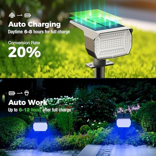 nipify Solar Spot Lights Outdoor, Solar Powered Waterproof Spotlight - Image 2