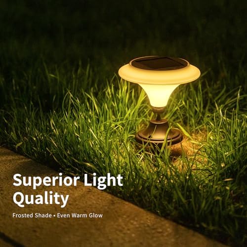 Solar Table Lights Outdoor, 6 Pack Classic Martini-Shaped Lanterns with Base & Ground Stakes, Waterproof LED Solar Powered Decorative Lights for Patio Table Garden Path (Warm White) - Image 4