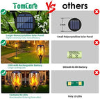 TomCare Flickering Flame Solar Torch Lights Outdoor, 43" Tall, 4 Pack - Image 2