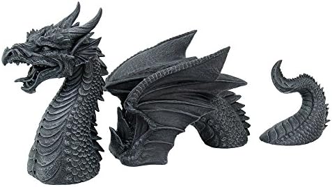Pacific Giftware Medieval Fantasy Dragon Emerging from Lawn Statue Three Part Garden Decor by PacificGiftware