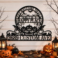 Personalized Halloween House Number Sign, Custom Family Name Address Sign by custommetalsign