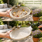 MUMTOP Bird Baths for Outdoor, Resin Garden Ground Birdbath Bowl Yard Decor - Image 6