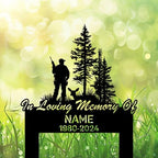 Personalized Hunter Grave Marker Deer Hunting Memorial Garden Stake 8-24 inch Hunter Dad Loss Gift, Hunter Memorial Gift Loss of Loved One (Deer Hunting) - Image 4