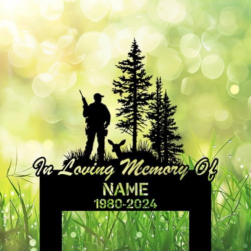 Personalized Hunter Grave Marker Deer Hunting Memorial Garden Stake 8-24 inch Hunter Dad Loss Gift, Hunter Memorial Gift Loss of Loved One (Deer Hunting) - Image 4