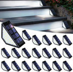 PATIOWIN 20 Pack Solar Step Lights for Outside, 24 LEDs Solar Stair Lights Waterproof IP65, Solar Deck Lights Outdoor Decor for Garden, Porch, Pathway, Patio, Fence, Balcony by PATIOWIN