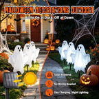 6-Pack Solar Ghost Lights for Halloween Decorations Outdoor Cool White - Image 4