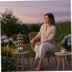 Pagoda Garden Statue Pagoda Garden Statue Solar Powered Lantern Resin Outdoor Zen Japanese Decor for Balcony, Patio, Porch, Yard 11.4x4.7x4.7 inch Grey - Image 7