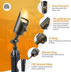 Gardenreet Landscape Spotlights Low Voltage - Brass Outdoor Uplight 12V LED, Wired Spot Lights IP65 Waterproof, Bronze for Exterior Garden Yard Tree House with 5W 2700K Warm White MR16 Bulb - Image 2