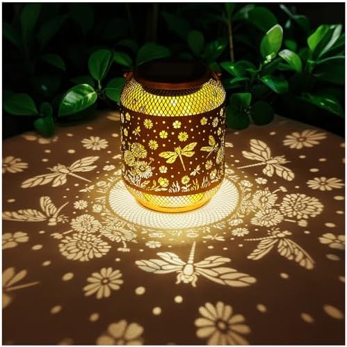 2 Pack Dragonfly Solar Garden Statues Birthday Gifts for Women Mom Grandma Hanging Solar Outdoor Waterproof Metal Garden Decor Outside for Yard,Patio,Lawn Porch,Backyard - Image 2