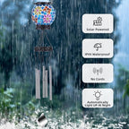 VOREEN Solar Wind Chimes with Gentle Chime Sound, Blue Mosaic Glass Lantern for Outdoor, Calming Night Glow & Relaxing Breeze Melody, Waterproof Porch Yard Garden Decor, Memorial & Sympathy Gift - Image 5