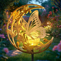 SHANGTIANFENG Butterfly Lights Outdoor Decor - Moon & Bird SolaGardenLights Waterproof, Auto On/Off Pathway Lighting for Yard/Lawn/Patio, Handcrafted Metal Solar-Stake-Lights for Outside Decorations by ShangTianFeng
