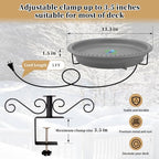 Heated Bird Bath for Outdoors Deck Railing, 100W Heated Birdbath, Gray - Image 5