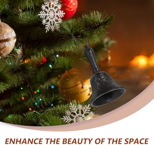 2pcs Cast Bell Iron Hand Bell Xmas Handheld Signal Ornament - Image 4