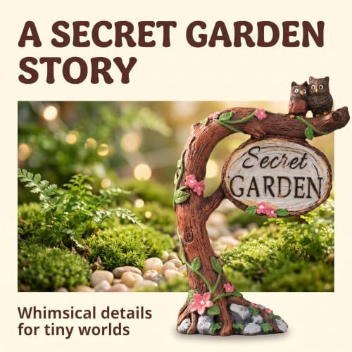 3Pcs Fairy Garden Accessories, Miniature Garden Ornaments Micro Landscape Decorations Owl Signs, Bridges, Owl Branches Set for DIY Terrarium Potted Plants Dollhouse Desk Decor(Branches Set) - Image 2