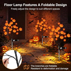 JUSTUP 2PCS Solar Halloween Flower Shaped Ground Lights, IP44 Waterproof LED Mood Lighting with Three Lighting Modes, Outdoor Garden Lawn Decor for Courtyards & Halloween Parties (Yellow Maple Leaf) - Image 5