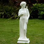 Outdoor Nymph Statues, 32Inch Garden Goddess Sculptures, Greek Mythology Roman Decor, Large Statues for Patio Yard Lawn Porch, Ivory (Nymph02-Ivory) by GOLASON