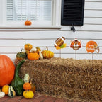 Glitzhome 24" H Set of 3 Thanksgiving Metal Football Turkey Yard Stakes, Fall Metal Football Turkey Outdoor Garden Stakes for Fall Indoor Outdoor Decorations Autumn Farmhouse Walkway Decor - Image 3