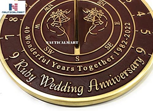 NauticalMart Ruby Wedding Anniversary Sundial Gift - Image 2
