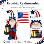 Nacome Solar Patriotic Gnomes Statues with Flag for Garden Decor - Image 3