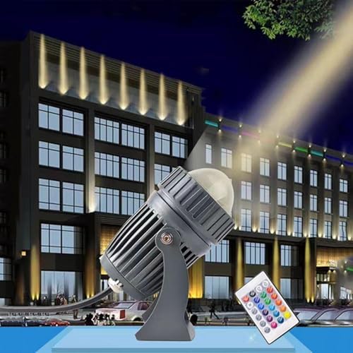 10W RGB LED Spotlight - Outdoor Wall Washer Light with Narrow Beam Angle, AC 85-265V Landscape Projector for Building Exterior by Unknown