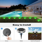 Peasur Solar Ground Lights Outdoor, 12 Pack Flat Solar Powered Disc Lights, IP68 Waterproof, Anti-Rust, Landscape Lighting for Pathway Garden Yard Lawn Walkway Landscape Driveway, Green - Image 4