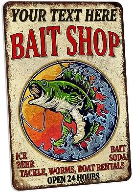 Personalized Fishing Signs Custom Bait Shop Sign Fishing Décor For Home Cabin Wall Art Man Cave Décor Gifts For Him Lodge Décor 108122002069 by ChicoCreekSigns