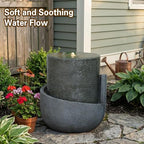 18H Modern Outdoor Water Fountain Zen-Style with Warm LED Lights - Image 7