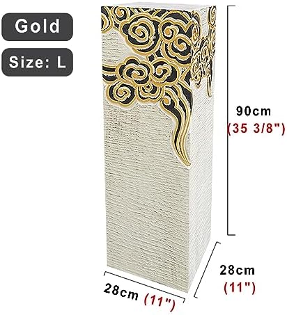 ARCVOX 2.3/2.9/3.6ft Asian Pillar Outdoor Decoration, Flower Pot Columns for Backyard, Faux Stone House Decor Sculpture, Ornament for Landscape Scene Layout (Color : Gold, Size : Size L) - Image 7