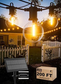 Zuske Solar Outdoor String Lights, 200FT G40 IP65 Waterproof Patio Lights by Zuske