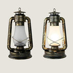 Vintage Wrought Iron Table Lamp - Retro Kerosene Lantern Style - Bronze Metal Desk Light for Home, Restaurant, Farmhouse & Office - Image 6