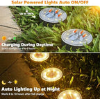 Joomer 12 Pack 3.4inch Solar Ground Lights Outdoor Waterproof, Warm White - Image 3