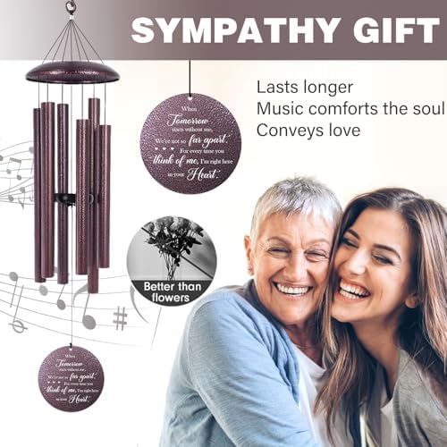 ASTARIN Personalized Memorial Wind Chime for Loss of Loved One 30/36/42 inch, Sympathy Deep Tone Wind Chimes for Mom Dad/Mother Father, Remembrance Gifts for Grief Condolence Funeral - Image 2