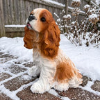 12.6" Beagle Dog Statue Garden Puppy Sculpture Gift Brown - Image 3