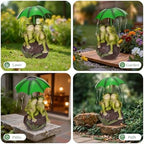 Solar Garden Statues Decor Frogs Couple with LED Lights and Umbrella, Outdoor Frog Garden Statue for Patio, Balcony, Housewarming, Yard Frog Gifts for Women - Image 7