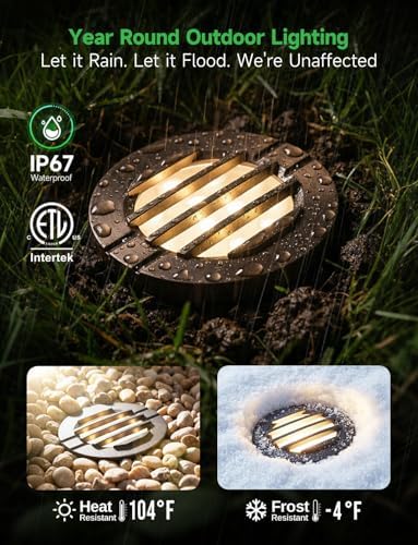 LED Outdoor In-Ground Well Lights, 12V Low Voltage Wired Landscape Lighting for Path & Driveway, IP67 Waterproof, Anti-Glare Aluminum ORB (4-Pack, Color Temp Random: 3000K or 5CCT Upgrade) - Image 4