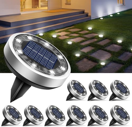 btfarm 10 Pack Solar Lights Outdoor Waterproof, 8 LED Solar Ground Lights by btfarmdecorativelighting